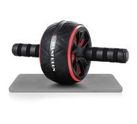 rueda abdominal - Abdominal Ab Wheel - Abdominales Roller - con Rodilla Mat - Entrenamiento Muscular Fitness Ejercicio en Casa (negro y rojo)