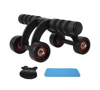 Rueda Abdominal - ABS, 12.0x9.0x4.7in Estructura De Cuatro Estabilizadores Con Rodillo De Rueda AB | Ruedas De PU De Alta Elasticidad Con Capacidad De Carga De 150 Kg, Entrenador De Fuerza Central Par