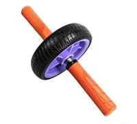 Rueda abdominal para entrenamiento de estabilidad central, rodillo individual con peso de 1650 g y banda de rodadura texturizada para asegurar el agarre del suelo (morado + naranja)