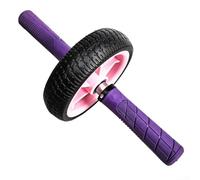 Rueda abdominal para entrenamiento de fuerza central con núcleo de acero y neumáticos antideslizantes para entrenamiento en casa en azulejos, suelos de madera o esterillas de yoga (rosa + morado)