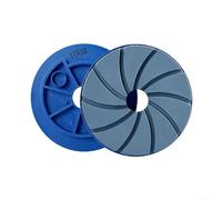 Rueda abrasiva azul de 5 pulgadas para pulido de bordes de mármol en máquinas automáticas con borde biselado radial para aplicación húmeda de piso de hormigón de granito (grano 100)