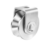 Rueda Acanalada de Acero Inoxidable Con 2 Ranuras - Riel de Alto Rendimiento, Rodamiento Doble para Puertas Correderas Con Giratoria Rígida