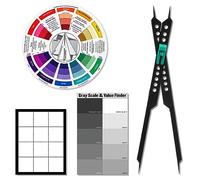 Rueda Buscadora de Colores para Artistas, Herramienta de Dibujo Divisor Proporcional Visor de 3 x 4 Pulgadas Buscador de Valor de Escala de Grises Kit de Herramientas de Dibujo de Bolsillo