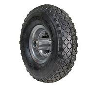 WOLFPACK LINEA PROFESIONAL 11110600 Rueda Carretilla Almacen/Sacos Neumática Llanta Galvanizada Eje Descentrado Ø 20 mm, Gris, 260 mm