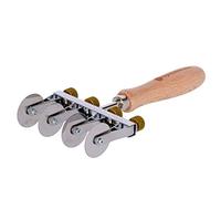 Rueda cortadora de hojaldre fresco | 4 cuchillas lisas ajustables | Diámetro 36 mm en acero inoxidable y mango de madera