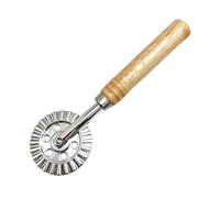 Rueda cortadora para máquina de pasta,Cortadora de rueda para pizza,Cortador de rodillo para pasta con borde estriado y mango de madera - Decorador de, herramienta para prensar raviolis, cortador de