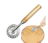 Rueda cortadora para máquina de pasta,Cortadora de rueda para pizza - Engarzadora de rueda de ravioli con borde estriado y mango de madera,Cortador de rodillo de para cocina casera, herramienta para p