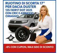 Rueda Dacia Duster 17" 135/80R17 DOT 2025 5 Agujeros OEM + Gato ✅ Estuche Listo