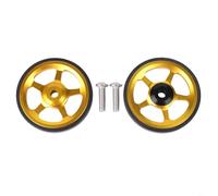 Rueda de 60 mm para portabicicletas plegable Brompton, para aleación de aluminio 3Sixty, accesorio ligero para bicicleta, rodamiento integrado reducido de fricción, 2 ruedas + tornillos (dorado)