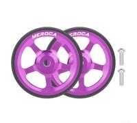 Rueda de 60 mm para portabicicletas plegable Brompton, para aleación de aluminio 3Sixty, accesorio ligero para bicicleta, rodamiento integrado reducido de fricción, 2 ruedas + tornillos (morado)
