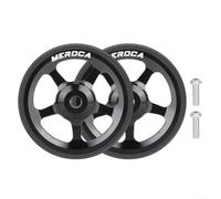 Rueda de 60 mm para portabicicletas plegable Brompton, para aleación de aluminio 3Sixty, accesorio ligero para bicicleta, rodamiento integrado reducido de fricción, 2 ruedas + tornillos (negro)
