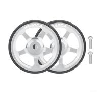 Rueda de 60 mm para portabicicletas plegable Brompton, para aleación de aluminio 3Sixty, accesorio ligero para bicicleta, rodamiento integrado reducido de fricción, 2 ruedas + tornillos (plateado)