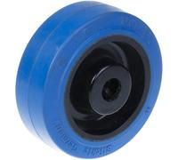 Rueda de 80 mm con goma elástica azul sobre núcleo de nailon