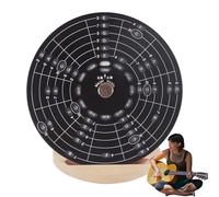 Rueda de acordes musicales, accesorios escolares con soporte de madera para escribir y entender, acorde de disco de teoría musical de metal