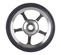 Rueda de aleación de aluminio de alta resistencia de 61 mm con rodamiento modificado y anillo de goma para bicicleta plegable Brompton, apto para repuesto o reemplazo (plata)