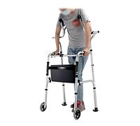 Rueda de aleación de aluminio plegable Rehabilitación Bastidor auxiliar para caminar Soporte axilar de espuma Altura ajustable Ayuda para la movilidad para personas mayores que caminan El doble de co