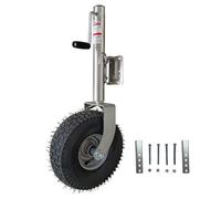 Rueda de Apoyo de remolque giratoria con capacidad de carga de 880 kg, Rueda de soporte de 340x140 mm, Rueda de Apoyo para RV Barco Rueda de soporte robusta y ajustable con kit (Neumáticos Grandes)