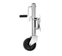 Rueda de apoyo para remolque con rueda de 6 pulgadas, capacidad de carga de 540 kg, pie de apoyo soldado con manivela, altura ajustable 32-57 cm, rueda de soporte para remolque, rueda de apoyo manual