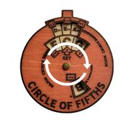 Rueda de aquelarre de quintas para guitarra bajo | ayuda de aprendizaje de música de madera | Herramienta musical para principiantes, jóvenes, compositores, profesionales, bajo y violín, piano