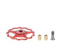 Rueda de bicicleta de alta resistencia 11-15t con rodamientos de acero para un cambio suave, polea roja del desviador trasero (rojo 13T)