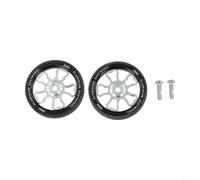 Rueda de bicicleta plegable ligera de 70 mm compatible con Brompton y para buje de aluminio 3Sixty y contacto de goma completo para un rendimiento estable de rodadura (plata)