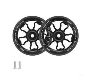 Rueda de bicicleta plegable ligera de 70 mm compatible con Brompton y para buje de aluminio 3Sixty y contacto de goma completo para un rendimiento estable de rodadura (negro)