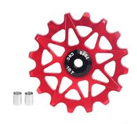 Rueda de cambio trasera de aleación de aluminio con rodamiento de bolas de porcelana, polea guía 10T o 16T para transmisiones de bicicleta de 6 a 12 velocidades, incluye bujes de 4 mm y 5 mm (16T rojo