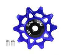 Rueda de cambio trasera de aleación de aluminio con rodamiento de bolas de porcelana, polea guía 10T o 16T para transmisiones de bicicleta de 6 a 12 velocidades, incluye bujes de 4 mm y 5 mm (10T azul