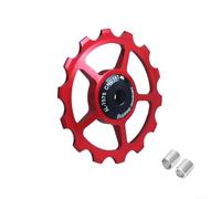 Rueda de cambio trasera de aleación de aluminio con rodamiento de cerámica 11T-17T, polea de bicicleta ligera con diseño sellado impermeable a prueba de polvo para carretera o (rojo 14T)