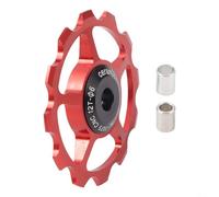 Rueda de cambio trasera de aleación de aluminio con rodamiento de cerámica 11T-17T, polea de bicicleta ligera con diseño sellado impermeable a prueba de polvo para carretera o (rojo 12T)
