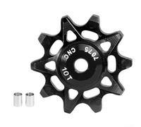 Rueda de cambio trasera para bicicletas 10T 16T con cuerpo de aleación de aluminio rodamiento de bolas de porcelana y bujes duales compatibles con sistemas de velocidad múltiple (10T negro)