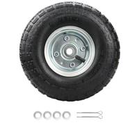 Rueda de carretilla de 10 pulgadas 4.10 3.50 - 4 neumáticos 4.10/3.50-4 Pneu Ø260 mm para Gorilla Cart, Dolly, Hand Truck, cortacésped, carrito de jardín, eje 16 mm, rodamientos con doble sellado