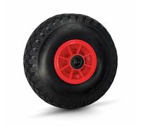 Rueda de carretilla de goma maciza 3.00-4, diámetro 260 mm, a prueba de pinchazos, rueda de repuesto para carretilla, neumático de poliuretano (20 x 75 mm), color rojo y negro