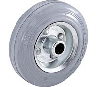 Rueda de caucho macizo anti-marcas, sobre llanta de chapa de acero Wicke, rodamiento de rodillos