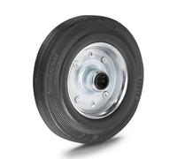 Rueda de caucho macizo sobre llanta de chapa de acero Blickle, rodamiento de rodillos