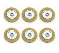 Rueda de cepillo de alambre de repuesto de 115 mm para limpiador de patio Ryobi RAC814 RY18PCA-0 OPC1800 OPC1815, 6 ruedas de cepillo de alambre de metal, agujero de eje de 16 mm, cepillos de limpieza