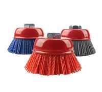 Rueda de cepillos con forma de copa abrasiva Cepillo abrasivo de nailon 75 mm y 3 pulgadas, con grano 80-240, for amoladora angular, herramienta rotativa Dremel pulido(3Pcs Mix,M14x2)
