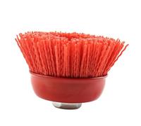 Rueda de cepillos con forma de copa abrasiva Cepillo abrasivo de nailon 75 mm y 3 pulgadas, con grano 80-240, for amoladora angular, herramienta rotativa Dremel pulido(Red Grit 80,5I8-11)