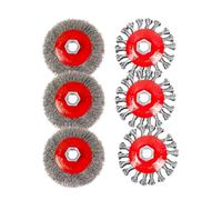 Rueda de cepillos con forma de copa abrasiva Cepillo de alambre acero inoxidable 4 pulgadas for amoladora banco - Herramienta abrasiva limpieza y pulido for angular(6pcs,5 8-11in)