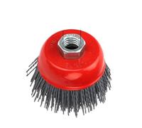 Rueda de cepillos con forma de copa abrasiva Cepillo de copa con cerdas nailon y filamento abrasivo 75 mm for amoladora angular, cepillo rueda for pulir madera metal(Grit 120 5-8-11)