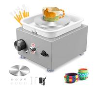 Rueda de Cerámica, Couleeur 2000RPM y 10/6.5CM Mini Torno Alfarero, Kit Ceramica de Velocidad Estable y Ajustable con Cubeta Extraíble y Herramientas para Talleres de Bricolaje