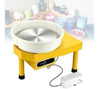 Rueda de cerámica eléctrica for Principiantes, máquina de moldeo de cerámica de 10 Pulgadas con Recipiente de Agua extraíble, Herramienta de formación de Arcilla de 350 W con Pedal, Control Dual