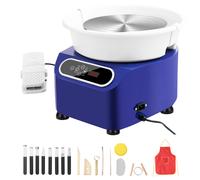 Rueda de cerámica SucceBuy, rueda eléctrica de 450W para formación de cerámica de 11 pulgadas, rueda de cerámica de accionamiento directo para manualidades DIY, color azul 11in Pink 450W