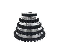 Rueda de contacto caucho ranurada dentada 1" (25 mm) ancho (6"-14")