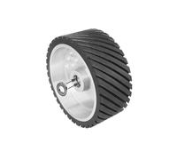 Rueda de contacto de caucho ranurado de 100/150/200/250 x 100 mm, repuesto para lijadora de banda, equilibrada dinámicamente, 200 x 100 mm, 6202 instalado, 12,7