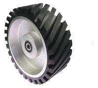 Rueda de contacto de goma dentada de 200 x 75 mm, lijadora de banda con equilibrado dinámico, soporte trasero y rodillo tensor.(Hard 90a,6201 installed 12)