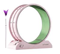 Rueda de correr para gatos, ruedas de bajo ruido para gatos, cinta de correr de ejercicio de fitness, equipo de entrenamiento de fitness con teaser para mascotas, jugar, pérdida de peso, 31.5 x 13.15