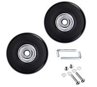 Rueda de Cuatrimoto para Repuesto de Equipaje - Ruedas Repuestos para Maletas con Tornillos Llave Rodamientos de Reparación Ruedas para Maleta 50mm - Aluminio - Negro