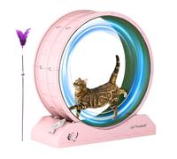 Rueda de ejercicio para gatos | Cinta de correr para pérdida de peso para gatitos, ejercitadora de rueda grande para gatos para interiores, cinta de correr de seguridad con teaser