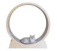 Rueda de Ejercicio para Gatos giratoria silenciosa, Color de Madera Natural, Juguete Deportivo para rascar Gatos para una Vida más Larga del Gatito, caminadora para Gatos con pasad